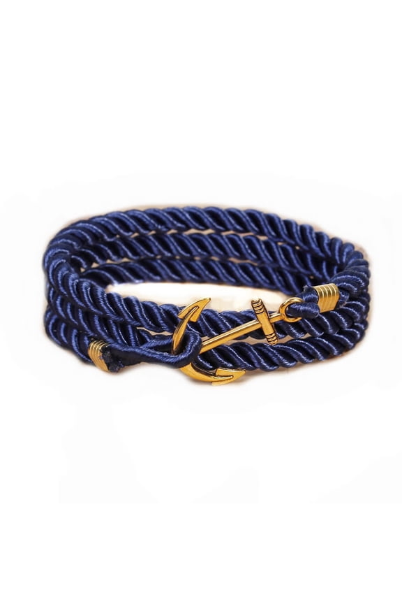 Mens Womens Cotton Braided Rope Anchor Hook Clasp Bracelet