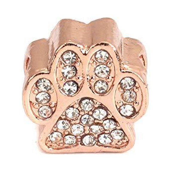 Sexy Sparkles Paw Prints Charm Spacer Bead for European Style Bracelets