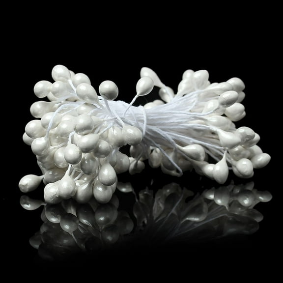 Sexy Sparkles Pearlized Artificial Flower Stamen 2 Bundles - White, 6cm, 164 Pcs