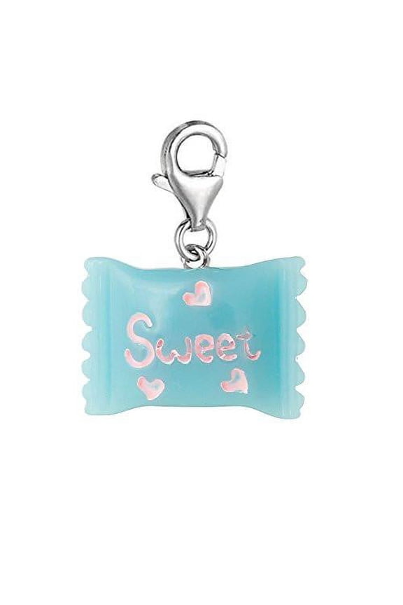 Resin Sweet Candy Clip-On Charm Pendant for European Charm Jewelry with Lobster Clasp - Zinc Metal Alloy, 1 Dangle