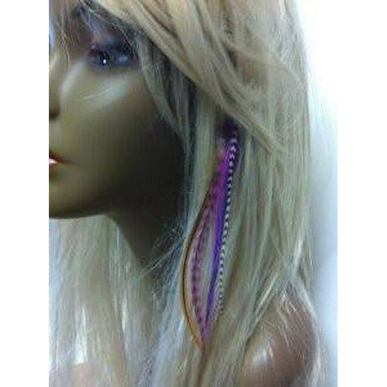 Feather Hair Extensions, 100% Real Rooster Feathers, Long Rainbow Colors,  20 Feathers with 20 Beads and 1 Loop Tool Kit, By Sexy Sparkles