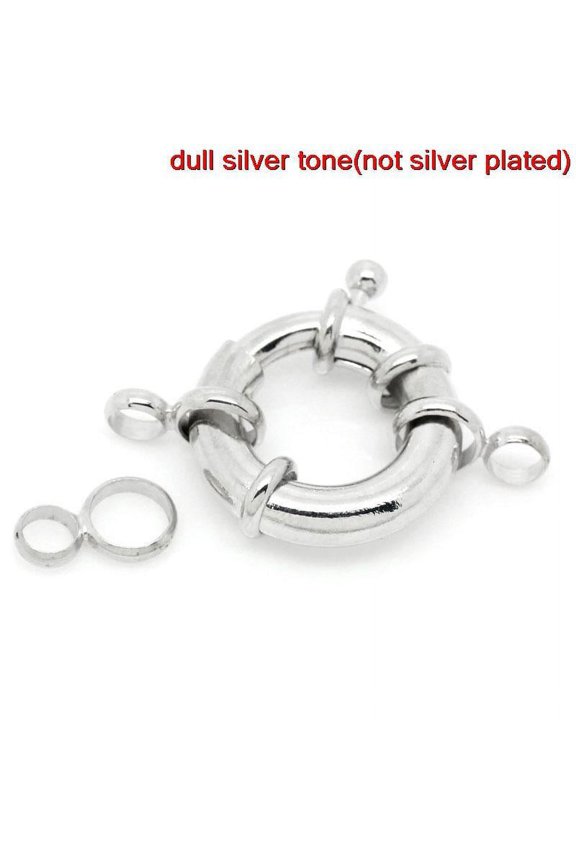 Set of 2 Copper Round Spring with Attachment Rings Silver Tone