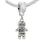 Sexy Sparkles Silver Plated Base Little Dangling Charm European Bead - 1 Bead, Zinc Metal Alloy
