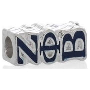 Sexy Sparkles Silver Plated Zeta Phi Beta With Navy Blue Bead European Bead