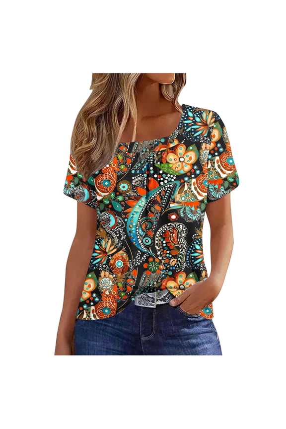 Summer Tops For Women 2025 Plus Size Tops For Women 4Xl Vneck Tshirts Shirts For Women Multi Pack Blouses For Women Business Casual Cropped T Shirts For Women Tight