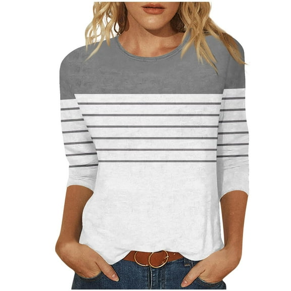 Boho Tops for Women Camisole Tops Plus Size 4Xl Workout 3/4 Sleeve Shirts Loose Blouses Dressy Casual Trendy 3Xl