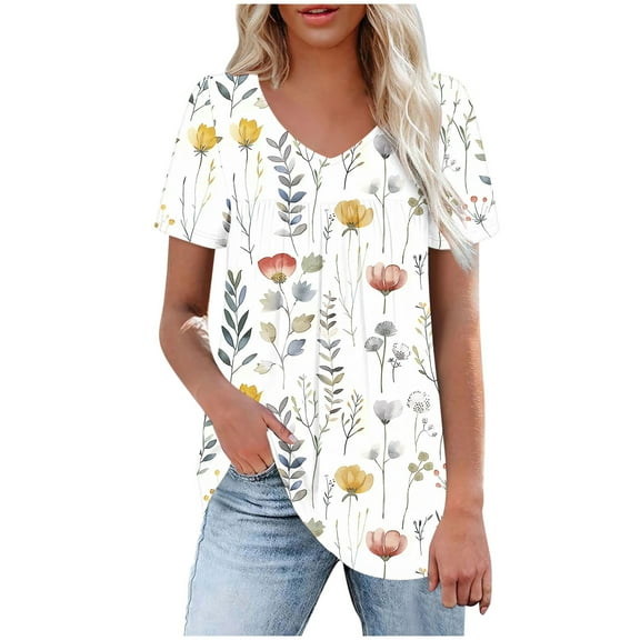 Sexy Summer Tops For Women 2025 Summer Tops For Women Cropped Trendy Tshirts Shirts For Women V Neck Cotton Ladies Tops And Blouses White Womens T Shirts Vneck