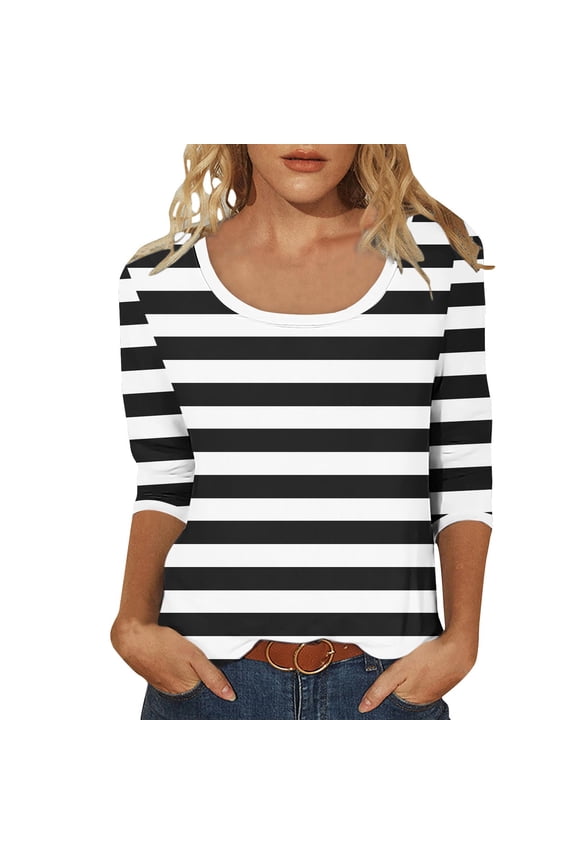 Boho Tops for Women Tops Casual Sleeveless Fitted 3/4 Sleeve Shirts Graphic Women Blouses for Work Modest