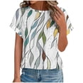 thumbnail image 1 of Sexy Summer Tops for Women 2025 White Blouse for Women Dressy Petite Casual T-Shirts Loose Fit V Neck, 1 of 6