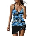 thumbnail image 1 of Sexy Tankini Swimsuits with Skirt 2 Piece Swimwear Floral Print Bathing Suits for Women, 1 of 6