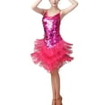 thumbnail image 1 of Sexy Tassel Sequin Short Latin Ballroom Competition Dance Dresses Pink, 1 of 5
