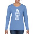 thumbnail image 1 of Sexy Tattooed Marilyn Monroe Pop Culture Womens Graphic Long Sleeve T-Shirt, Light Blue, Small, 1 of 3