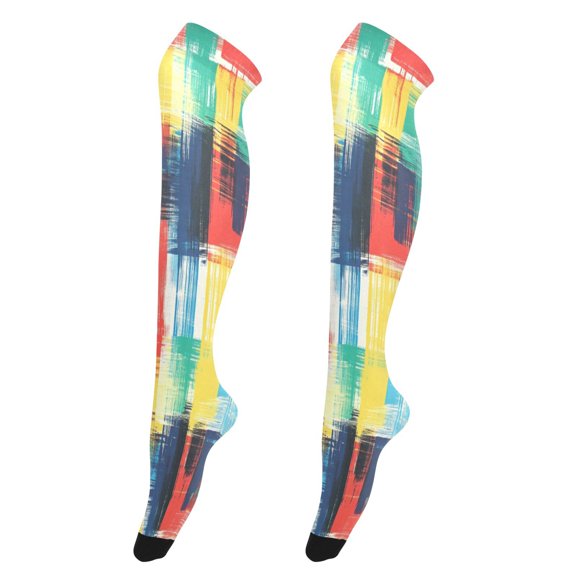 Sexy Thigh High Stockings - Silky Smooth & Stay-Up Design for Legs That Slay A Vibrant and Colorful Pattern