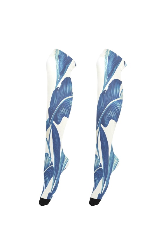 Sexy Thigh High Stockings - Silky Smooth & Stay-Up Design for Legs That Slay Bold Banana Leaves