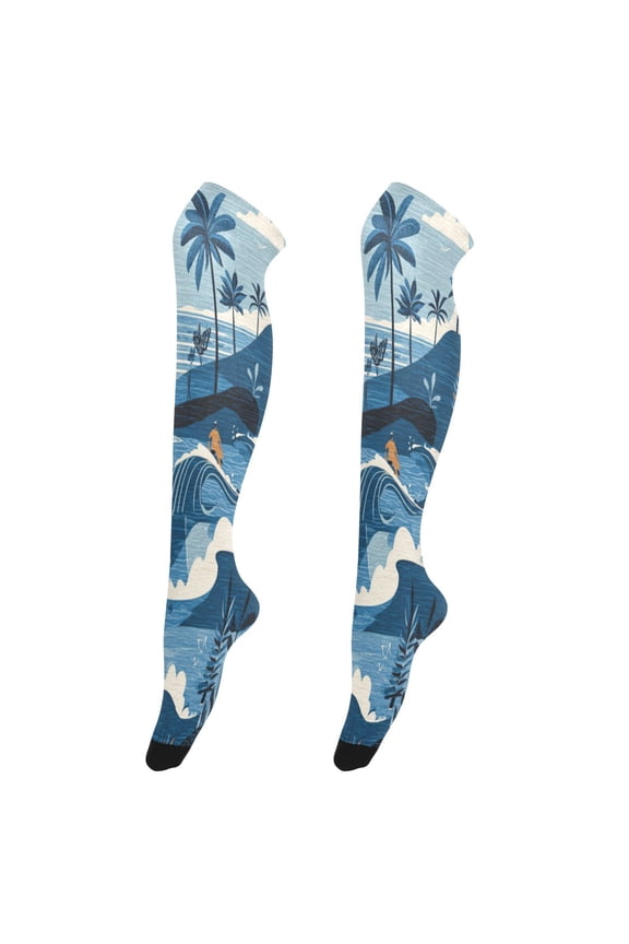 Sexy Thigh High Stockings - Silky Smooth & Stay-Up Design for Legs That Slay Hawaiian Surf