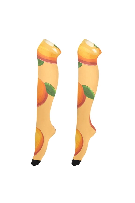 Sexy Thigh High Stockings - Silky Smooth & Stay-Up Design for Legs That Slay! Orange Patterns