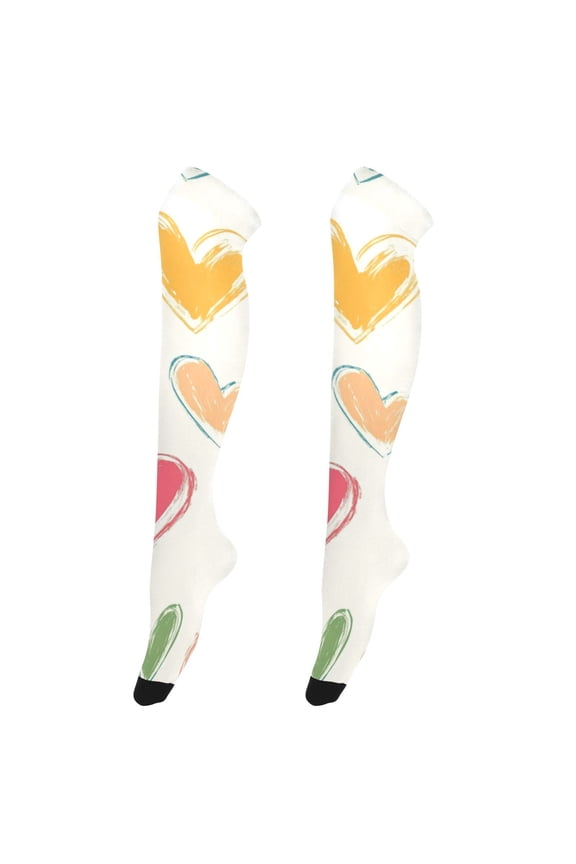 Sexy Thigh High Stockings - Silky Smooth & Stay-Up Design for Legs That Slay! Painting Hearts