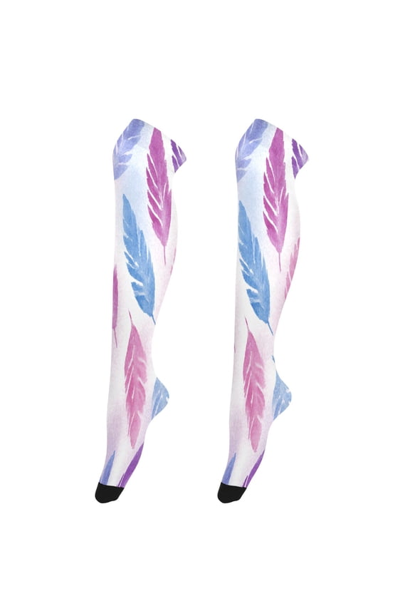Sexy Thigh High Stockings - Silky Smooth & Stay-Up Design for Legs That Slay Watercolor Pastel in Pink