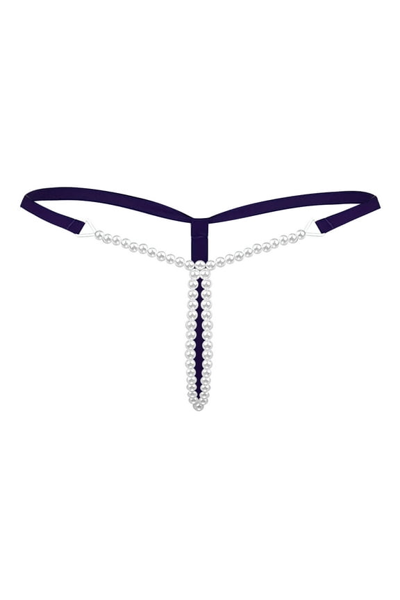 Panties for Women Micro Thongs for Women Lace Thongs Pearl Underwear for Women One Size