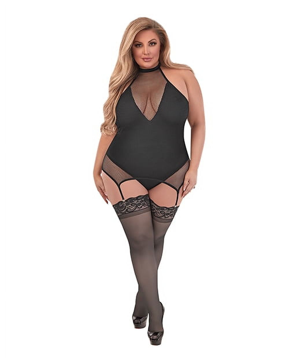 Lace and Mesh Merrywidow - Black