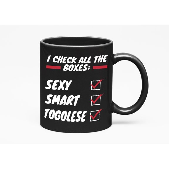 Sexy Togolese, Reusable Cup, Togo Africa African, Black 11oz Ceramic Mug
