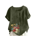 thumbnail image 1 of Tops For Women 2025 Summer Summer Tops For Work Tshirts Shirts For Women Pack Loose Fit White Blouse For Women Dressy Womens T Shirts Loose Fit Cotton, 1 of 4