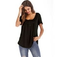 thumbnail image 1 of Tops For Women 2025 Summer Womens Tops Casual Cotton Tshirts Shirts For Women Graphic Beach Plus Size Button Down Blouses For Women 3X T Shirts For Women Cotton Ocean, 1 of 4