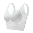thumbnail image 1 of Sexy Traceless Breathable Wireless Bra, Solid Color Large Size Front Buckle, Invisible Backless Underwear for Everyday and Sports Use #White,XXXXXXXL, 1 of 2