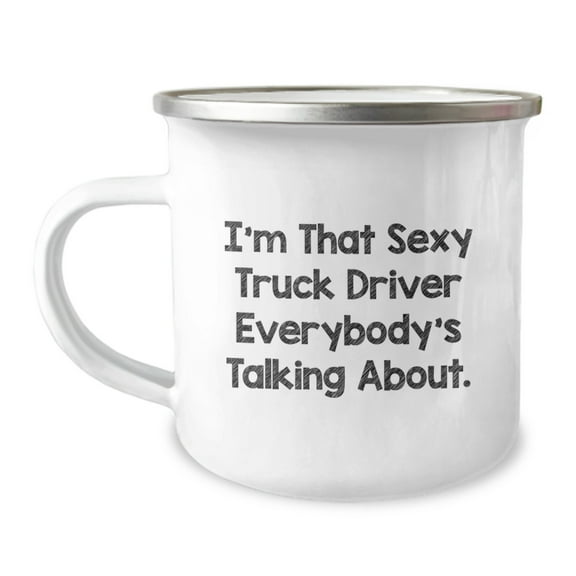 Sexy Truck Driver Gifts for Him - Funny Christmas Unique Presents from Friends for Truckers Camping Mug
