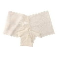 thumbnail image 1 of Sexy Underwear for Women V-Waist Lace Shorts Breathable Cheeky Panties Boyshorts Soft Lace High Waist Panties, White, Medium, 1 of 3