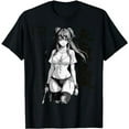 thumbnail image 1 of Sexy Waifu Otaku Anime Sport Girl Japanese Black White Art T-Shirt, 1 of 5