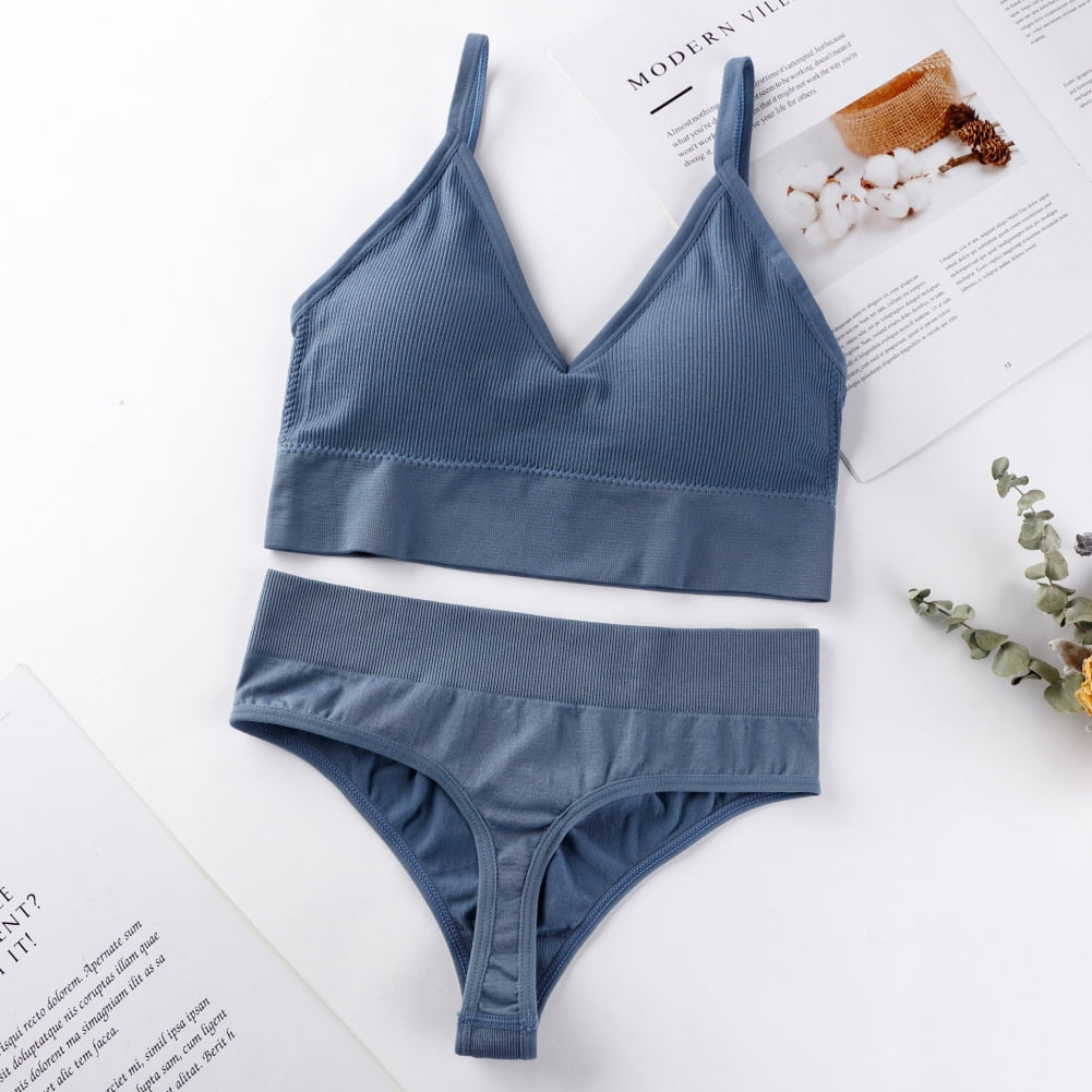 Bra Singlet style wire-free with blue colour, Women's Fashion, New  Undergarments & Loungewear on Carousell