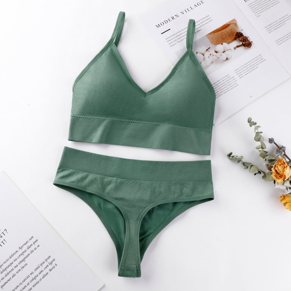 Sexy sports bra + briefs set Women's underwear