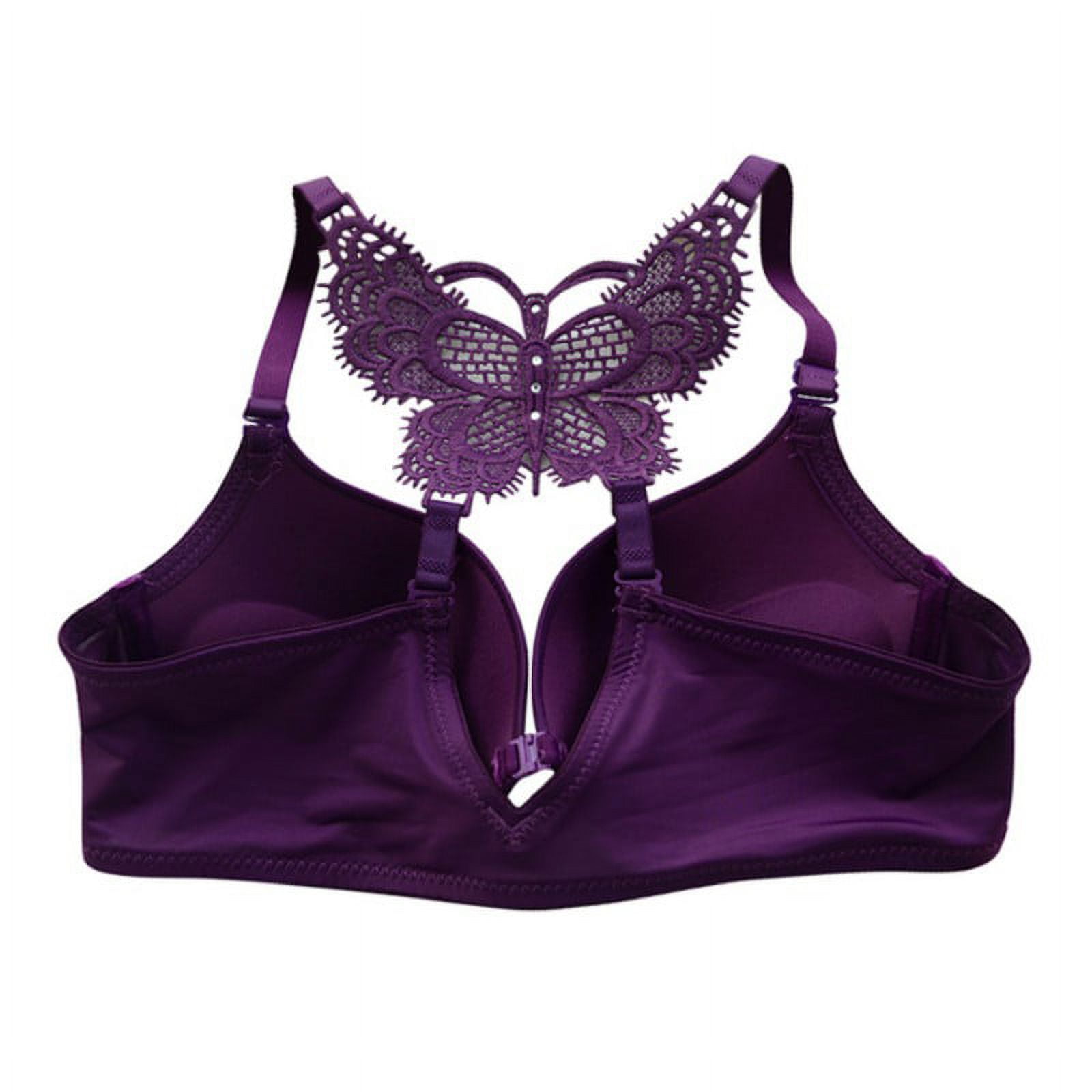 New Sexy Design Bra Butterfly Style Push Up Bra For Women Front Open Padded  Bra For Girls ( skin blue purple