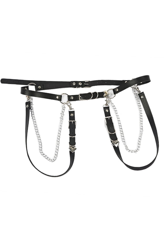 Sexy Women Gothic Hiphop Belt Adjustable Disco Dancing Leather Belts Punk Style Waist Girl Dress Body Waist Chain