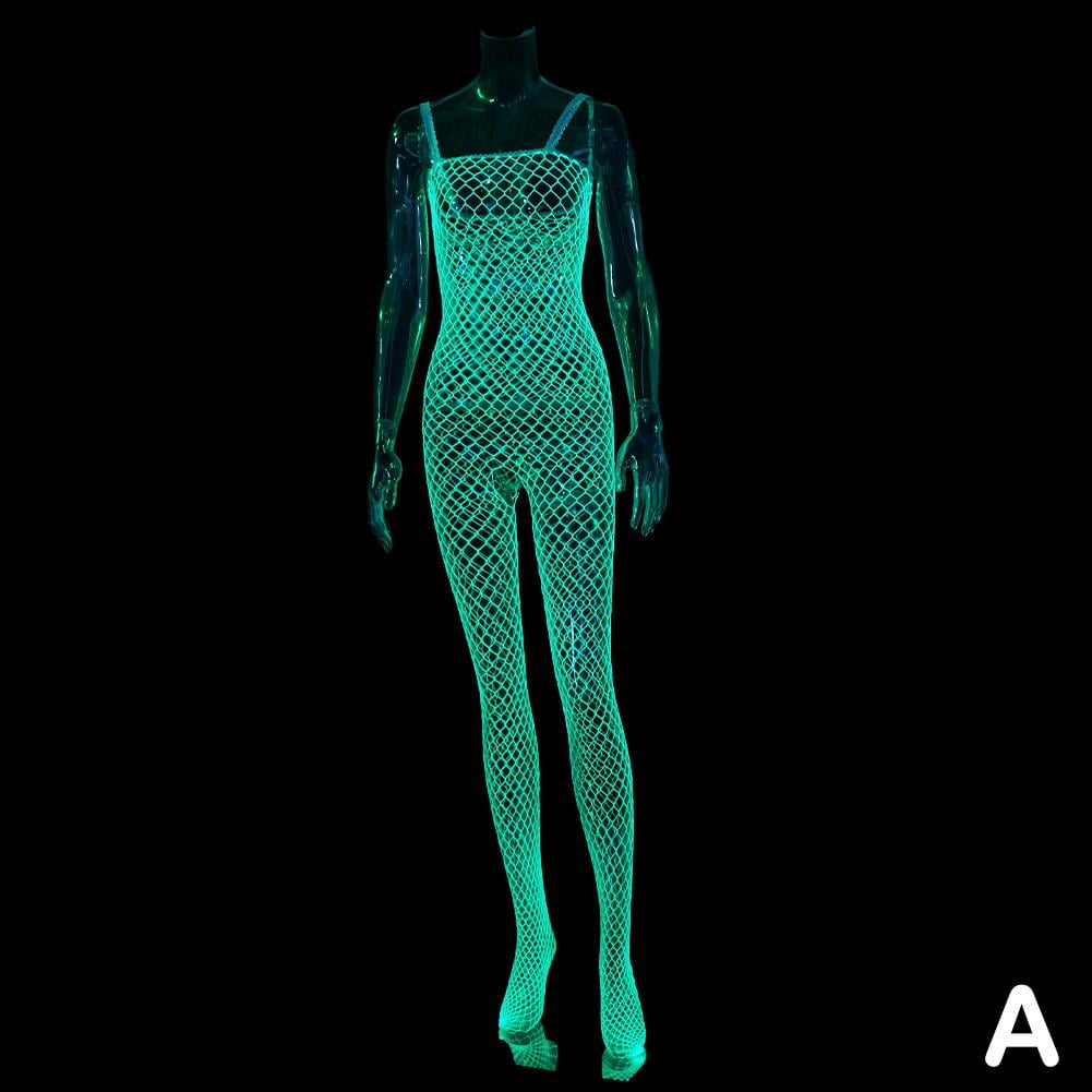 QCLUEU Glow in The Dark Fishnet Stockings, Women Luminous Sexy Fishnet  Tights, Glowing High Waist Pantyhose Leggings (Color : D, Size : 40-65KG) :  : Clothing, Shoes & Accessories