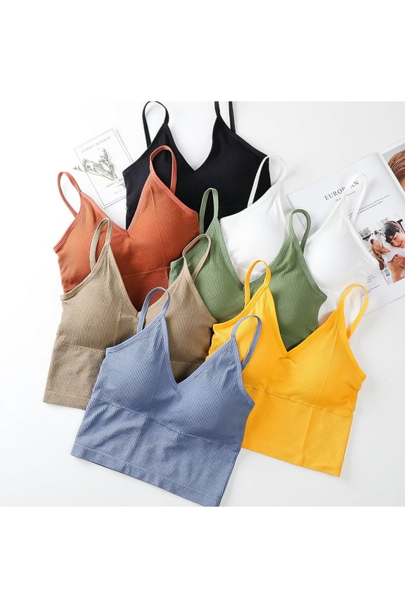 Sexy Women's Seamless Crop Tops Underwear Female Brassiere Lady Lingerie With Removable Padded Camisole