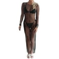 thumbnail image 1 of Sexy Women's Sheer Mesh Pearl Rhinestone Cover Up Dress Beach Swimwear Bikini Bathing Suit Coverups, 1 of 7