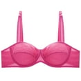 thumbnail image 1 of Sexy Women's Thin Bra Top Support Pure Desire Underwear Sagging Lift Unlined Lace Balconette Push Up Sheer, 1 of 1