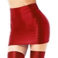 thumbnail image 1 of Sexy Womens Oil Glossy Solid Pencil Bodycon Skirt High Waist skirt Clubwear, 1 of 11