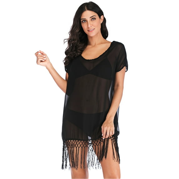 Sexy Womens Solid Plus Size Bikini Wrap Beach Cover Up Swimsuit Bathing Suit Beach Dress