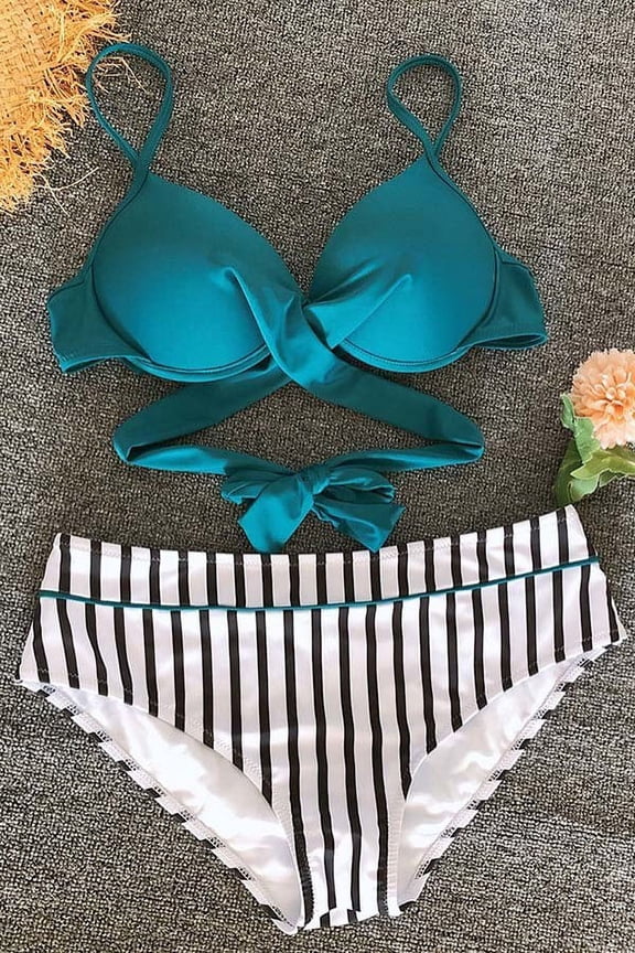 Sexy Wrap Bikini Two Piece Set Double Band Tie Success