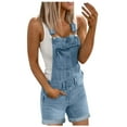 thumbnail image 1 of Sexy and Fashionable Women's Denim Overalls, Button Front, Short Sleeves, for Daily and Casual Wear, 1 of 6