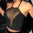 thumbnail image 1 of Sexy mesh crop top Summer Women Casual Tank Top Vest Blouse Sleeveless Sport Crop Tops Shirt See-through Transparent Crop Top, 1 of 3