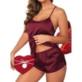 thumbnail image 1 of Sexyfree Lingerie Pajamas for Women Satin Silky Pjs Set Cami Top and Shorts Sleepwear Soft Nightwear, 1 of 7