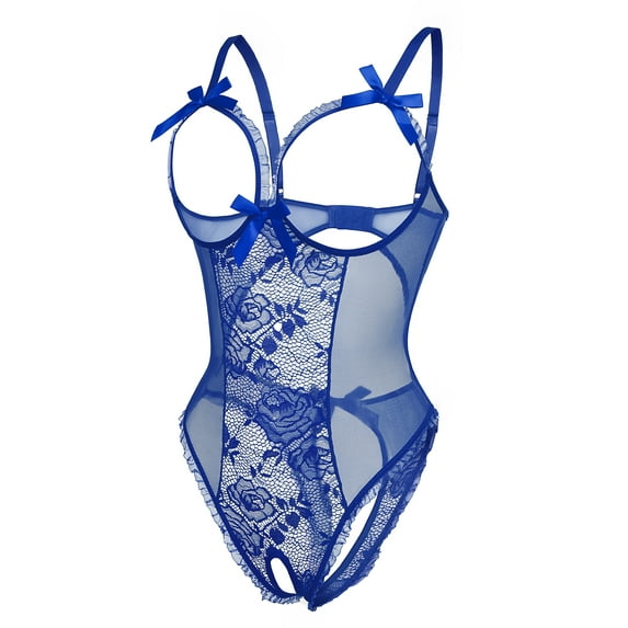 Sexyfree Lingerie for Women One Piece Bodysuit Sexy Lace Crotchless Lingerie Nightwear