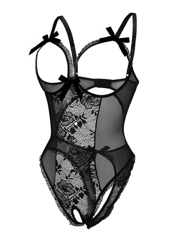 Lingerie for Women One Piece Bodysuit Sexy Lace Crotchless Lingerie Nightwear