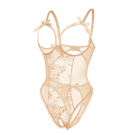 Sexyfree Lingerie for Women One Piece Bodysuit Sexy Lace Crotchless Lingerie Nightwear
