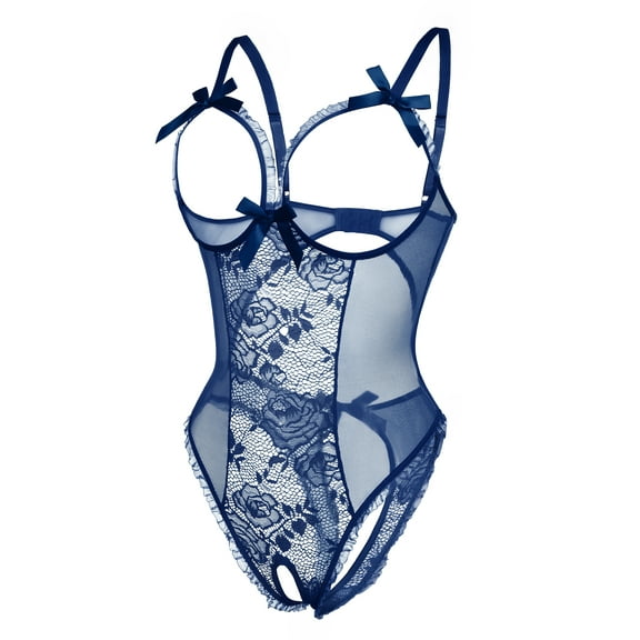 Sexyfree Lingerie for Women One Piece Bodysuit Sexy Lace Crotchless Lingerie Nightwear