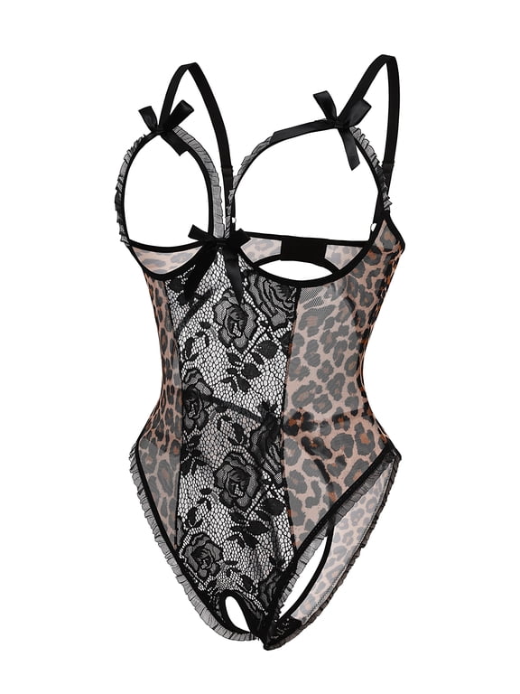 Lingerie for Women One Piece Bodysuit Sexy Lace Crotchless Lingerie Nightwear